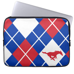 SMU Mustangs Argyle Pattern Laptop Sleeve
