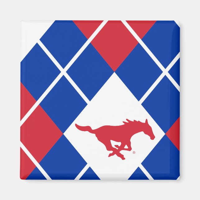 SMU Mustangs Argyle Pattern Magnet (Front)