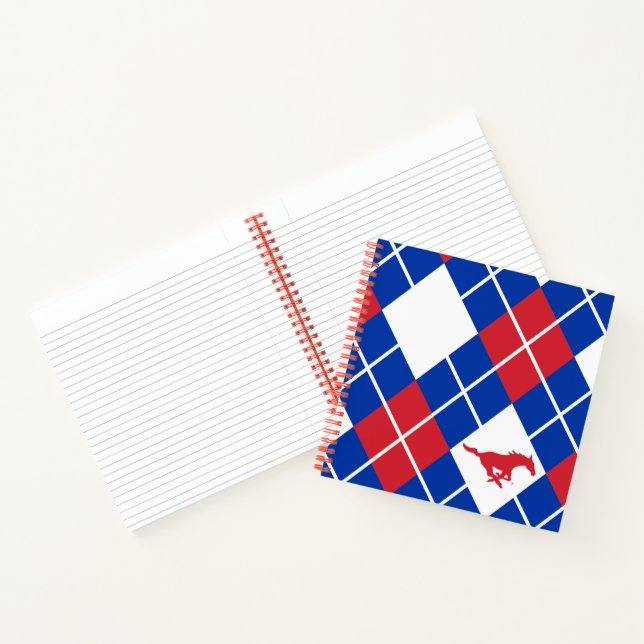SMU Mustangs Argyle Pattern Notebook (Inside)