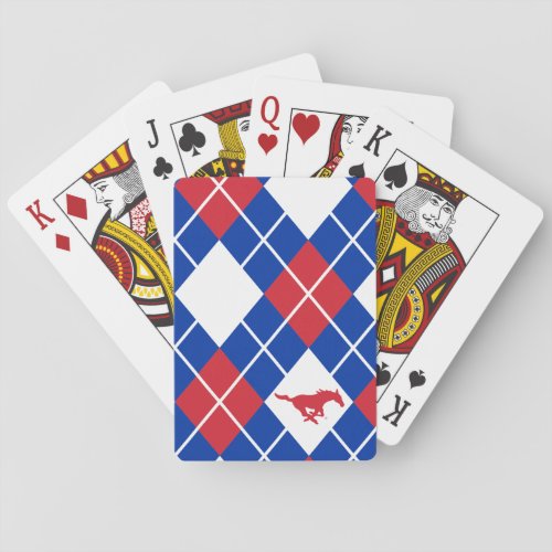 SMU Mustangs Argyle Pattern Playing Cards