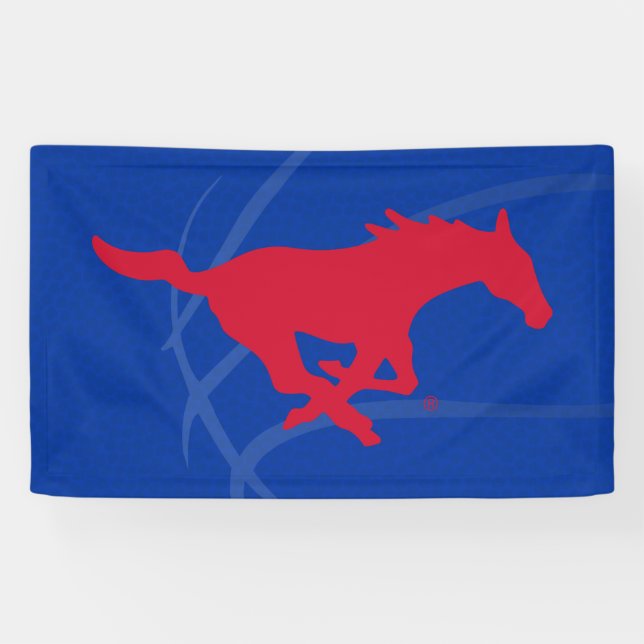 SMU Mustangs Basketball Banner (Horizontal)