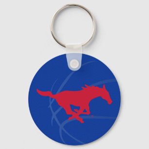 SMU Mustangs Basketball Keychain