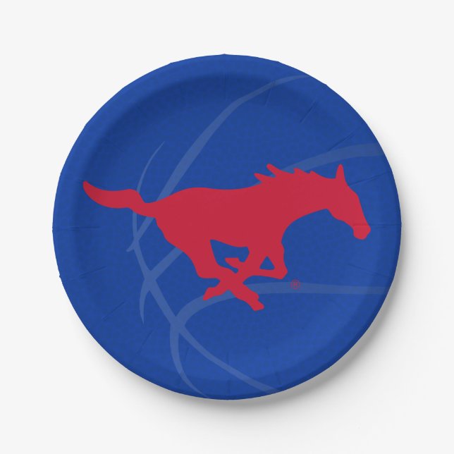 SMU Mustangs Basketball Paper Plates (Front)