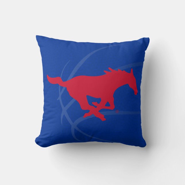 SMU Mustangs Basketball Throw Pillow (Front)