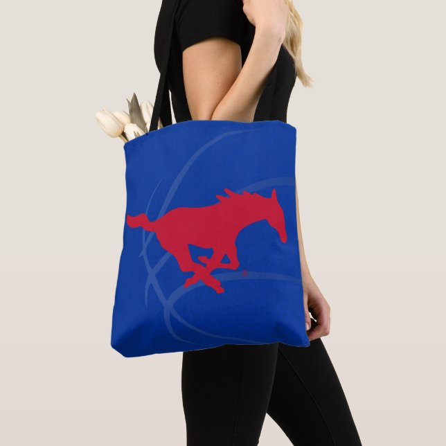 SMU Mustangs Basketball Tote Bag (Close Up)