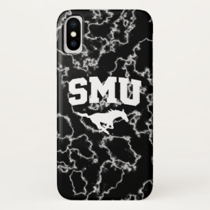 SMU Mustangs Black Marble iPhone X Case