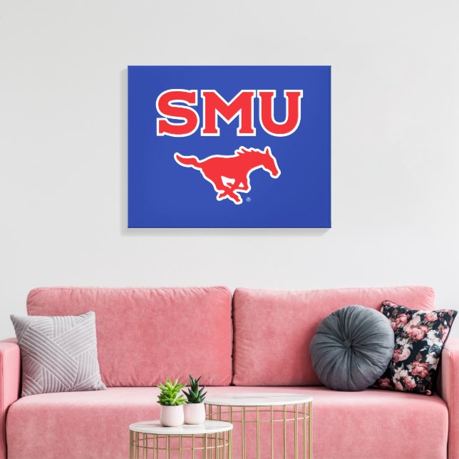 SMU Mustangs Canvas Print (Insitu(LivingRoom))