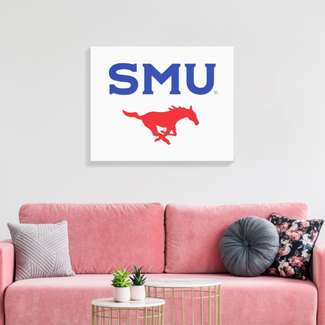 SMU Mustangs Canvas Print (Insitu(LivingRoom))