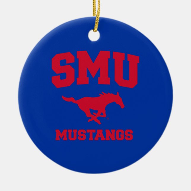 SMU Mustangs Ceramic Ornament (Front)