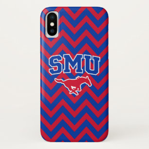 SMU Mustangs Chevron Pattern iPhone X Case