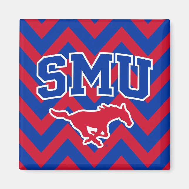 SMU Mustangs Chevron Pattern Magnet (Front)