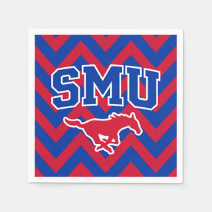 SMU Mustangs Chevron Pattern Napkins