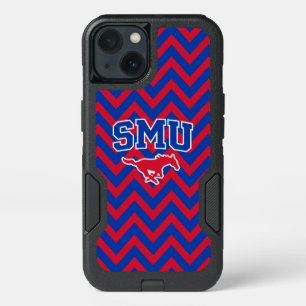 SMU Mustangs Chevron Pattern iPhone 13 Case