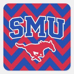 SMU Mustangs Chevron Pattern Square Sticker