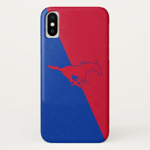 SMU Mustangs Color Block Distressed iPhone X Case