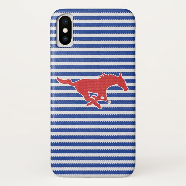 SMU Mustangs Denim Case-Mate iPhone Case (Back)