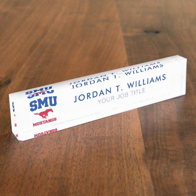 SMU Mustangs Desk Name Plate (Side)
