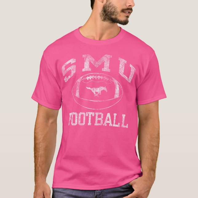 Smu Mustangs Football Intensity Red Officially Lic T-Shirt (Front)