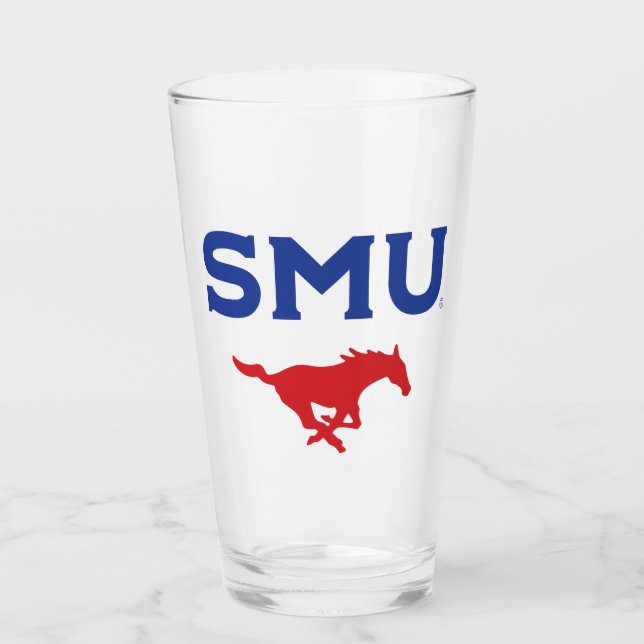 SMU Mustangs Glass (Front)