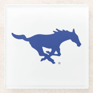SMU Mustangs Glass Coaster