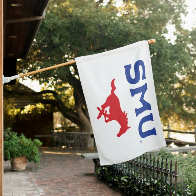 SMU Mustangs House Flag (In SItu)