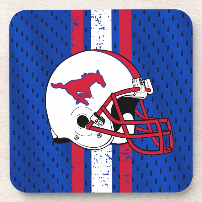 SMU Mustangs Jersey Beverage Coaster (Front)