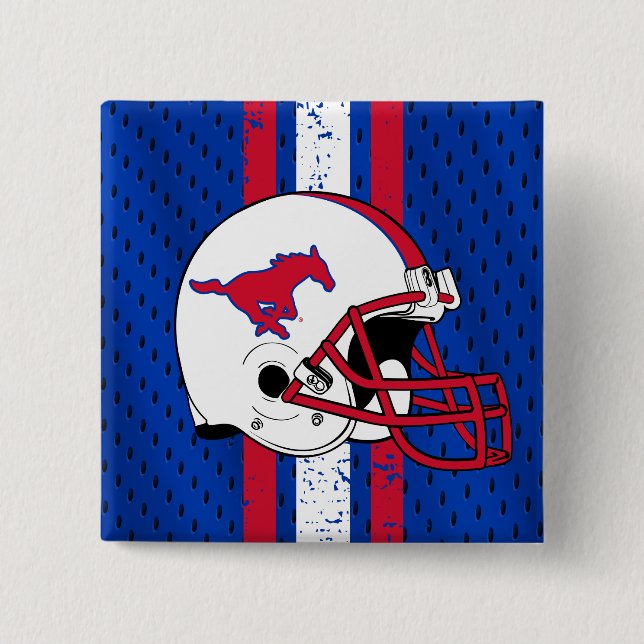 SMU Mustangs Jersey Button (Front)