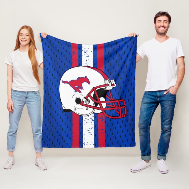 SMU Mustangs Jersey Fleece Blanket (In Situ)
