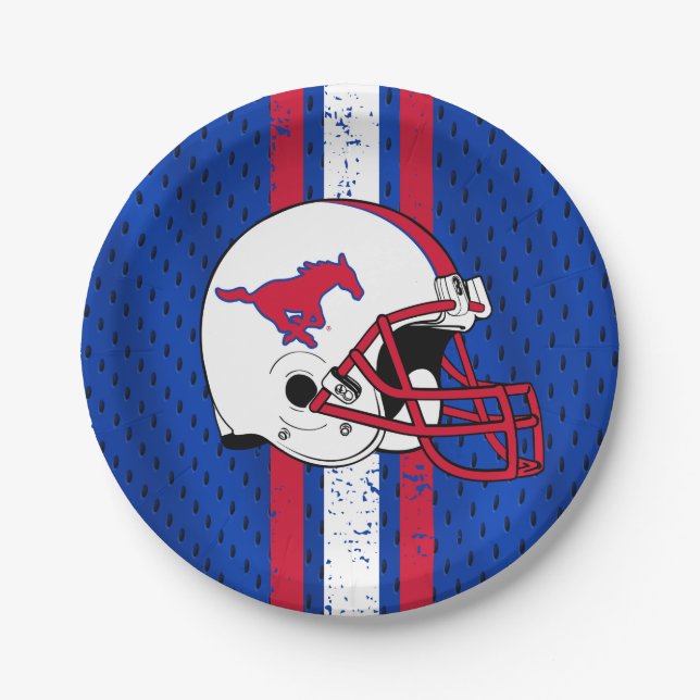 SMU Mustangs Jersey Paper Plates (Front)