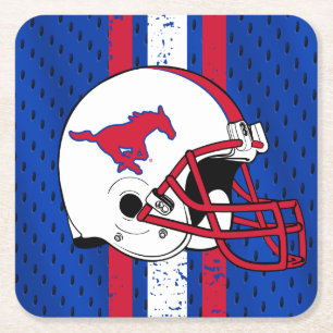 SMU Mustangs Jersey Square Paper Coaster