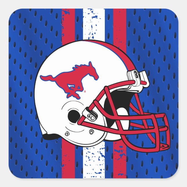 SMU Mustangs Jersey Square Sticker (Front)
