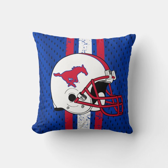 SMU Mustangs Jersey Throw Pillow (Front)