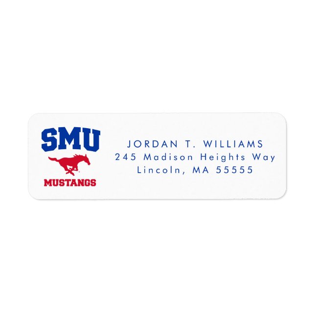 SMU Mustangs Label (Front)