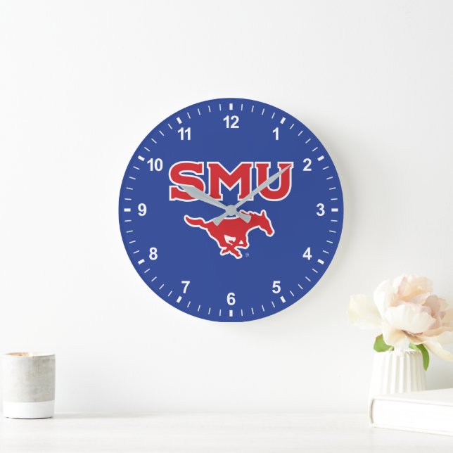 SMU Mustangs Large Clock (Home)