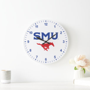 SMU Mustangs Large Clock