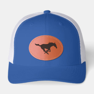 SMU Mustangs Leather Patch Hat