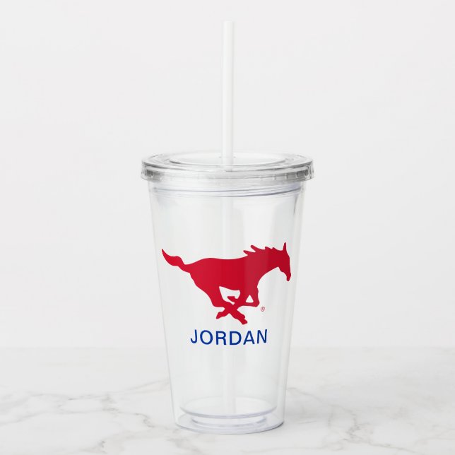 SMU Mustangs Logo Acrylic Tumbler (Front)