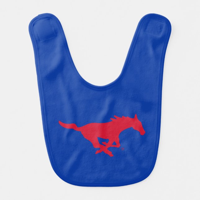 SMU Mustangs Logo Baby Bib (Front)