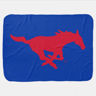 SMU Mustangs Logo Baby Blanket