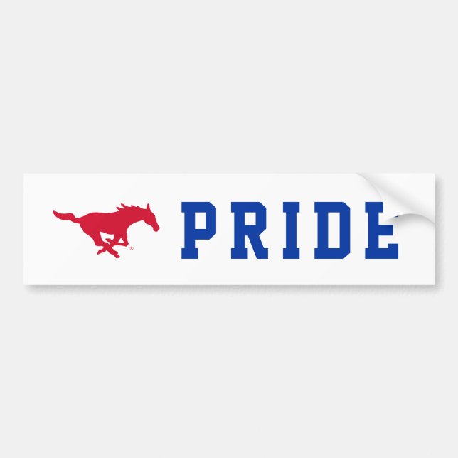 SMU Mustangs Logo Bumper Sticker (Front)