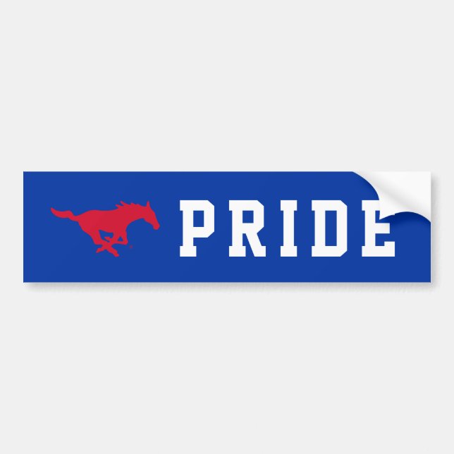 SMU Mustangs Logo Bumper Sticker (Front)