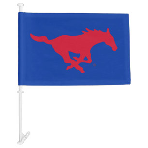 SMU Mustangs Logo Car Flag