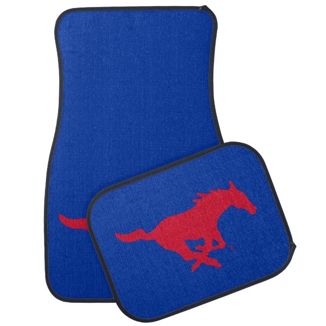 SMU Mustangs Logo Car Floor Mat (Set)