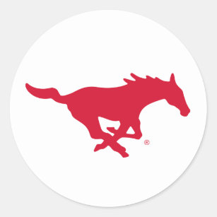 SMU Mustangs Logo Classic Round Sticker