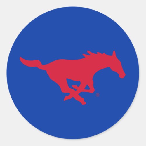SMU Mustangs Logo Classic Round Sticker