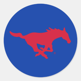 SMU Mustangs Logo Classic Round Sticker