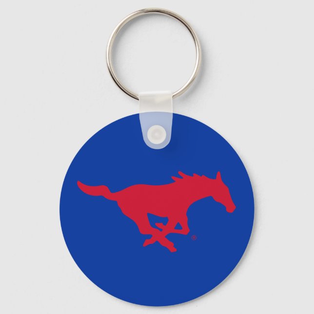 SMU Mustangs Logo Keychain (Front)