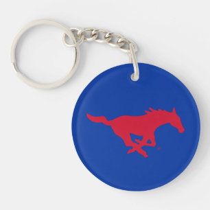 SMU Mustangs Logo Keychain