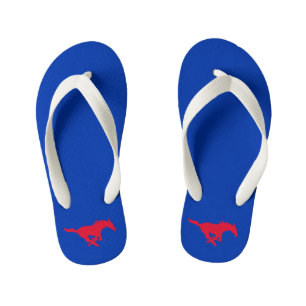 SMU Mustangs Logo Kid's Flip Flops