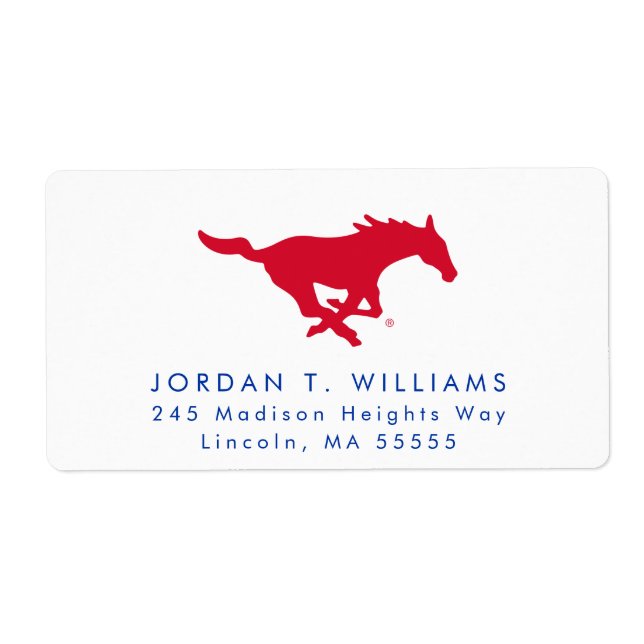 SMU Mustangs Logo Label (Front)